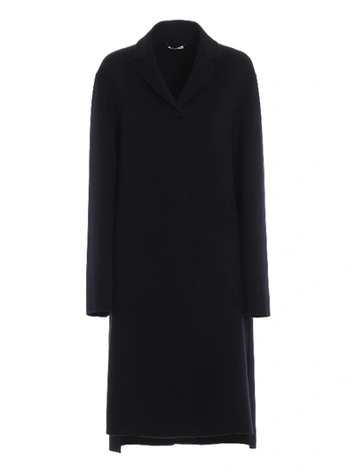 Jil Sander Guatemala Blue Cashmere Cloth Coat In Dark Blue