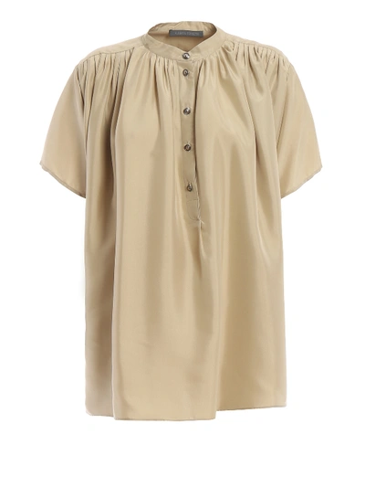 Alberta Ferretti Flared Blouse In Beige