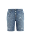 DONDUP NEW ROLLY USED EFFECT STRETCH DENIM SHORTS