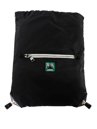 Prada Drawstring Fastening Black Nylon Backpack