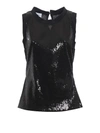 DONDUP MICRO SEQUINED TANK TOP WITH BELT