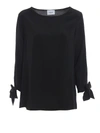 DONDUP BLACK SILK BLEND LOOSE BLOUSE