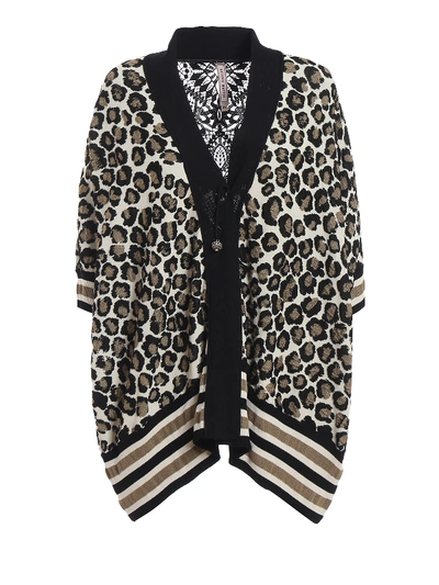 Antonio Marras Leo Print Viscose Blend Cardigan In Animal Print