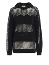 MCQ BY ALEXANDER MCQUEEN BLACK COTTON AND LACE HOODIE