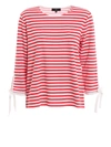 Fay Red And White Striped Blouse With Bow Details In Multicolour