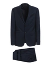 Z ZEGNA BLUE WOOL AND MOHAIR BLEND SUIT