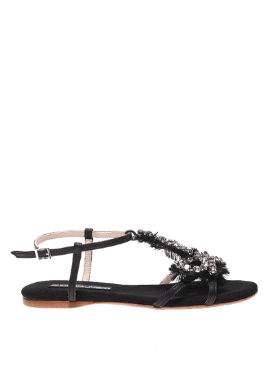 Anna Baiguera Aurora Rhinestone Embellished Sandals In Black