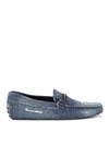 TOD'S DOUBLE T USED EFFECT DENIM LOAFERS