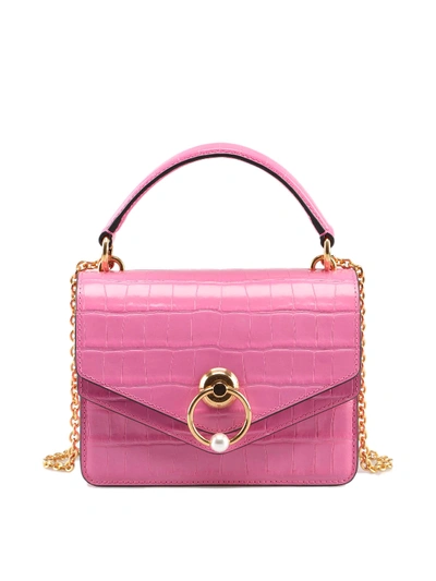 Mulberry Croco Print Harlow Bag In Pink
