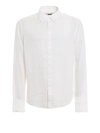 Michael Kors Stretch Cotton Slim Fit Button-down Shirt In White