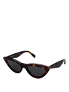 CELINE STAINED DARK BROWN ACETATE CAT EYE SUNGLASSES