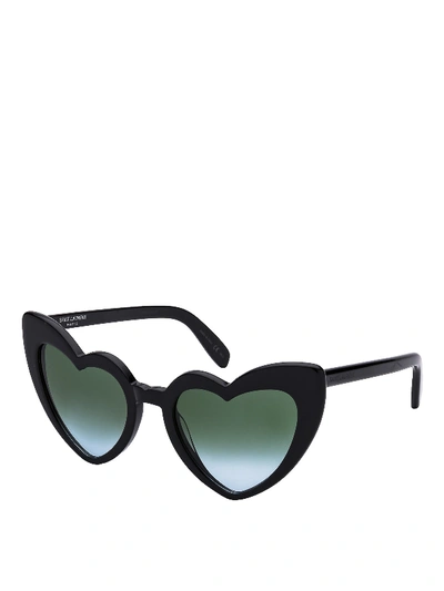 Saint Laurent Lou Lou Heart Shaped Black Sunglasses