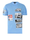DSQUARED2 FADED LIGHT BLUE PRINTED T-SHIRT