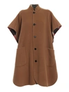 BURBERRY SOLID TO CHECK REVERSIBLE CAPE