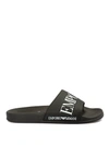 EMPORIO ARMANI LOGO RUBBER SLIDE SANDALS