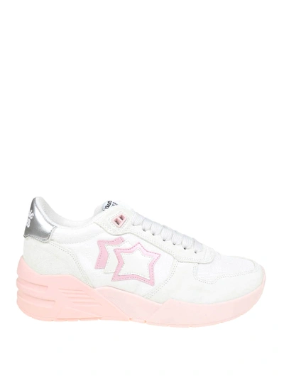 Atlantic Stars Venus Suede And Canvas Trainers In Light Pink