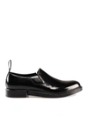 DOLCE & GABBANA BLACK SMOOTH LEATHER SLIP ON LOAFERS