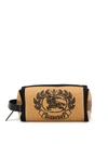 BURBERRY ARCHIVE CREST INTARSIA KNIT WASH BAG