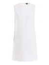 ASPESI WHITE COTTON STRUCTURED DRESS
