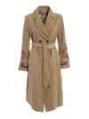 BAZAR DELUXE EMBROIDERED COTTON AND LINEN TRENCH COAT