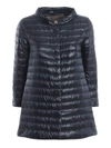 Herno Ultralight Rossella Long Puffer Jacket In Dark Blue