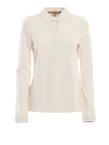 BURBERRY ZULIA IVORY LONG SLEEVE POLO SHIRT