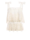 DOLCE & GABBANA LACE EMBROIDERED MUSLIN FLOUNCE TANK TOP