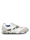 PREMIATA LUCY COLOUR BLOCK LEATHER AND FABRIC SNEAKERS