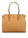 FURLA PIN BEIGE HAMMERED LEATHER MEDIUM TOTE