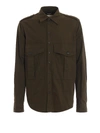 DSQUARED2 EPAULETTES ARMY GREEN COTTON SHIRT