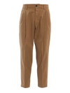 DSQUARED2 COTTON DRILL PLEATED FRONT TROUSERS