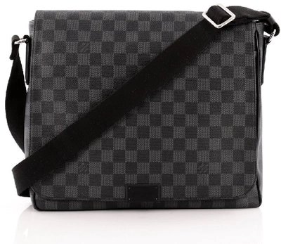 Pre-owned Louis Vuitton District Damier Graphite Mm Black