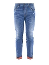 DSQUARED2 FADED JEANS WITH BIKER INSERTS