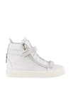 GIUSEPPE ZANOTTI CRYSTAL LEATHER HIGH-TOP SNEAKERS