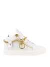 GIUSEPPE ZANOTTI CHAIN LEATHER HIGH-TOP SNEAKERS