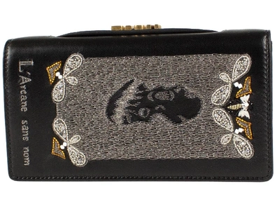 Pre-owned Dior Death Clutch Embroidered Black