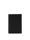 BOTTEGA VENETA INTRECCIATO BLACK LEATHER PASSPORT HOLDER