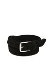 Tod's Braided Black Suede Belt In Black