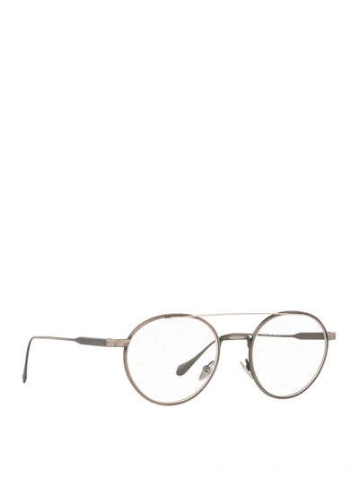 Giorgio Armani Matte Silver Round Optical Glasses