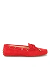 TOD'S HEAVEN RED SUEDE DRIVER LOAFERS