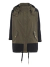 WOOLRICH BEAVER ARMY GREEN AND BLACK ANORAK