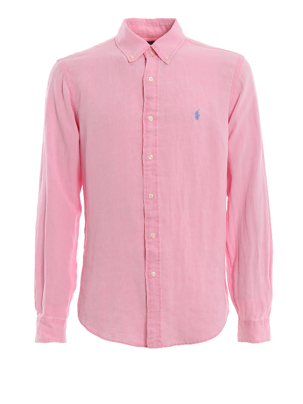 pink linen ralph lauren shirt