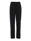 BURBERRY CONTRASTING QUOTE DETAIL COTTON TROUSERS