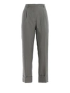 PRADA MOHAIR AND WOOL BLEND TROUSERS WITH TURN-UPS