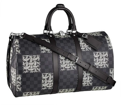 Pre-owned Louis Vuitton  X Christopher Nemeth Keepall Bandouliere Damier Graphite Rope 45 Black Multicolor