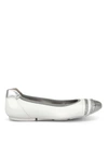 HOGAN WRAP-H144 LEATHER FLATS WITH GLITTER INSERTS