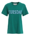 Alberta Ferretti Rainbow Week Tuesday Bright Green T-shirt In Green