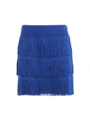 Alberta Ferretti Charleston Style Fringed Mini Skirt In Blue