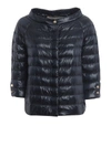 Herno Blue Ultralight Cropped Puffer Jacket In Blue
