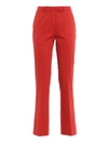 ETRO RED STRETCH COTTON CROPPED TROUSERS